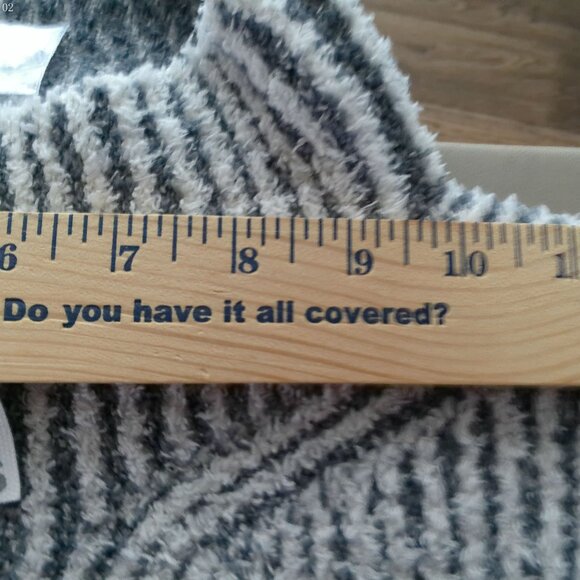 BAREFOOT DREAMS COZYCHIC NWTLong Sleeve Cowl Neck Cream w/Gray Stripe Sweater XL - Picture 6 of 9